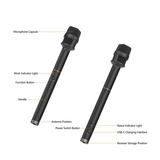 COMICA Revo S Wireless Reporter Microphone for Smartphone